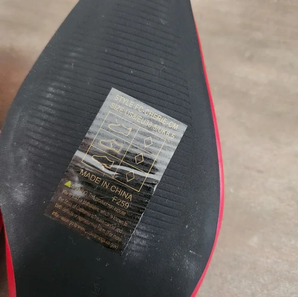 French Connection Red Heart Kitten Mule Heels - Size 8 - Picture 7 of 7